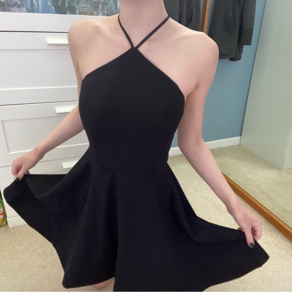 My Michelle short formal black dress with lace detail